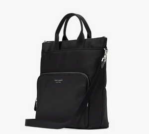 Kate Spade Sam Ksnyl Nylon Convertible Backpack Black Travel Commuter Tote