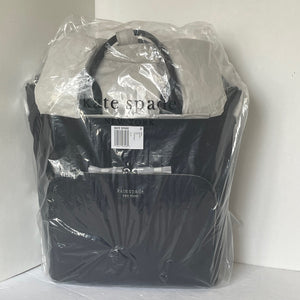 Kate Spade Sam Ksnyl Nylon Convertible Backpack Black Travel Commuter Tote