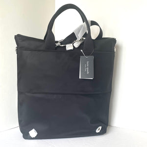 Kate Spade Sam Ksnyl Nylon Convertible Backpack Black Travel Commuter Tote