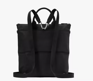Kate Spade Sam Ksnyl Nylon Convertible Backpack Black Travel Commuter Tote