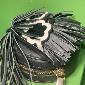 Kate Spade Shaggy 3d Coin Purse Bag Charm Black Leather Key Ring Wallet