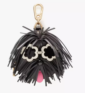Kate Spade Shaggy 3d Coin Purse Bag Charm Black Leather Key Ring Wallet