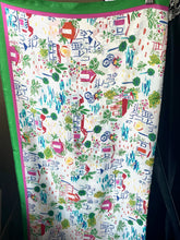 Load image into Gallery viewer, Kate Spade Silk Square Scarf Coastal Vacation 34x34 Multi Lightweight Travel