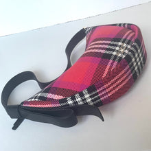 Load image into Gallery viewer, Plaid patterned mask with black frame on a white background