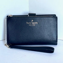 Load image into Gallery viewer, Kate Spade Staci Phone Wallet Wristlet Womens Black Leather ID Credit Card