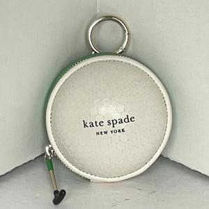 Kate Spade Tee Time Golf Leather Coin Purse White Green Leather Collection Wallet