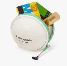 Load image into Gallery viewer, Kate Spade Tee Time Golf Leather Coin Purse White Green Leather Collection Wallet