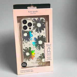 Kate Spade iPhone 12 Pro Max Case Daisy Floral Iridescent Bumper Silver