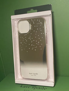 Kate Spade iPhone 14 PLUS Case Gold Metallic Ombre Hard Shell Box 6.7in