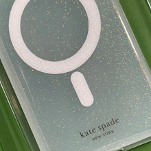 Load image into Gallery viewer, Kate Spade iPhone 16 PRO MAX Case Gold Glitter Clear MagSafe Lightweight