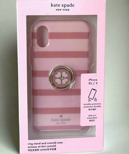 Kate Spade iPhone X or XS Case Ring Stand  Pink Stripe Protective Case Box