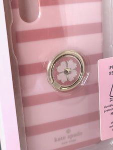 Kate Spade iPhone X or XS Case Pink Ring Stand Stripe Protective Hardshell