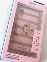 Load image into Gallery viewer, Kate Spade iPhone X or XS Case Pink Ring Stand Stripe Protective Hardshell