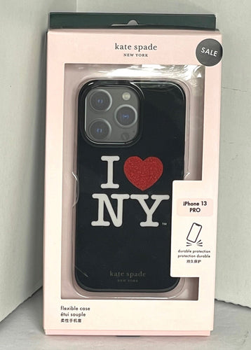Kate spade iPhone 13 Pro I Love NY Case Black Bumper Shock Protection 6.1 Heart