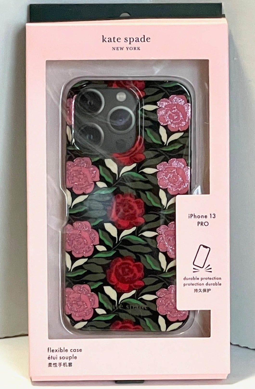 Kate spade 13 PRO Case Rose Garden Glitter Bumper Shock Protection 6.1