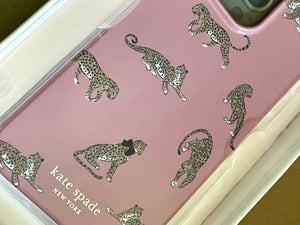 Kate spade 13 Pro Case PInk Leopard Print Cat Bumper Shock Protection 6.1