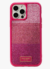 Load image into Gallery viewer, Kate spade 13 Pro Case Pink Rhinestone Glitter Bumper Protection 6.1&quot; Sparkle
