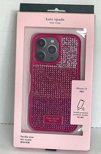 Kate spade 13 Pro Case Pink Rhinestone Glitter Bumper Protection 6.1 Sparkle