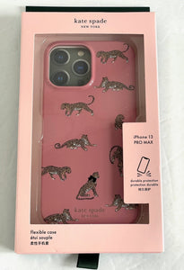 Kate spade 13 Pro MAX Case PInk Leopard Print Cat Bumper Shock Protection 6.7