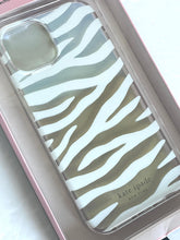 Load image into Gallery viewer, Kate spade iPhone 14 and 13 Case White Clear Zebra Bumper Shock Protection 6.1