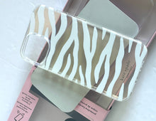 Load image into Gallery viewer, Kate spade iPhone 14 and 13 Case White Clear Zebra Bumper Shock Protection 6.1