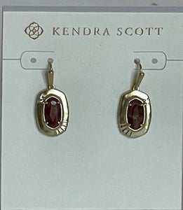 Kendra Scott Women’s Anna 14K Gold Plate Maroon Jade Drop Earrings