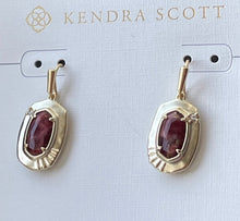 Load image into Gallery viewer, Kendra Scott Anna Small Drop Earrings Bronze veined Maroon Jade 