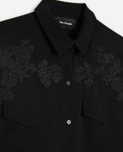 Load image into Gallery viewer, Kooples Shirt Womens Extra Small Black Button Up Floral Embroidered Long Sleeve