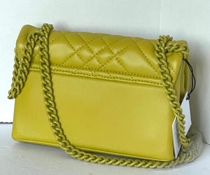 Kurt Geiger Crossbody Womens Yellow Mini Brixton Quilted Leather Shoulder Bag