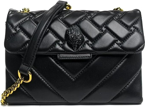 Kurt Geiger Kensington Small Crossbody Black Drench Quilted Leather Bag