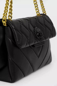 Kurt Geiger Kensington Small Crossbody Black Drench Quilted Leather Bag