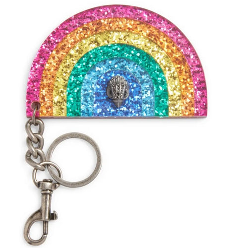 Kurt Geiger Keyring Womens Bag Charm Rainbow Glitter Acrylic Keychain Boxed