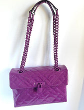 Load image into Gallery viewer, Kurt Geiger Large Brixton Crossbody Womens Lock Purple Drench Patent Leather