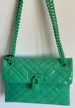 Load image into Gallery viewer, Kurt Geiger Mini Brixton Crossbody Blue Lock Drench Patent Leather Shoulder Bag