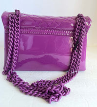 Load image into Gallery viewer, Kurt Geiger Mini Brixton Crossbody Womens Purple Drench Leather Lock Patent Bag