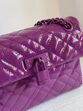 Load image into Gallery viewer, Kurt Geiger Mini Brixton Crossbody Womens Purple Drench Leather Lock Patent Bag