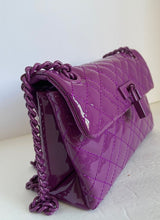 Load image into Gallery viewer, Kurt Geiger Mini Brixton Crossbody Womens Purple Drench Leather Lock Patent Bag