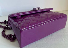 Load image into Gallery viewer, Kurt Geiger Mini Brixton Crossbody Womens Purple Drench Leather Lock Patent Bag