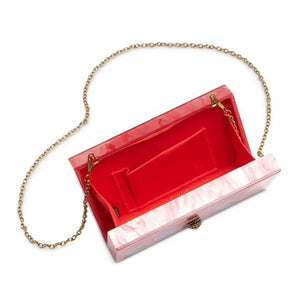 Kurt Geiger Women’s Lipstick Crossbody Box Pink Clutch Chain Shoulder Bag