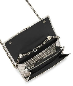Kurt Geiger slim snake print shoulder bag with multi card slots and an inside zip pocket.  This handbag is on sale.