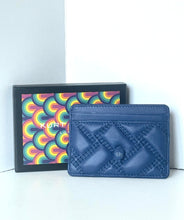 Load image into Gallery viewer, Kurt Geiger Kensington Drench Card Holder Blue Quilted Leather Gift Box