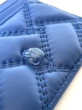 Load image into Gallery viewer, Kurt Geiger Kensington Drench Card Holder Blue Quilted Leather Gift Box