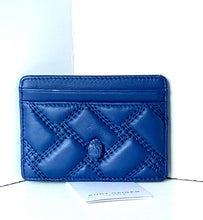 Load image into Gallery viewer, Kurt Geiger Kensington Drench Card Holder Blue Quilted Leather Gift Box