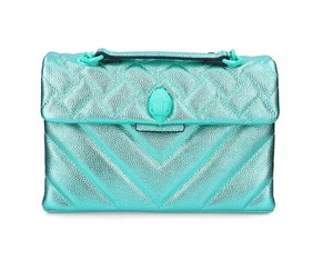 Kurt Geiger Kensington Drench Medium Blue Crossbody Quilted Leather Shoulder Bag