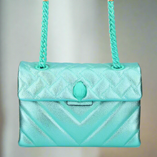 Load image into Gallery viewer, Kurt_Geiger_Kensington_Drench_Medium_Blue_Crossbody_Quilted_Leather_Shoulder_Bag_2