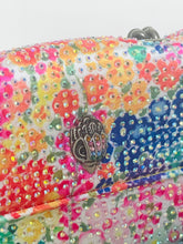 Load image into Gallery viewer, Colorful floral-patterned clutch with a decorative clasp on a white background