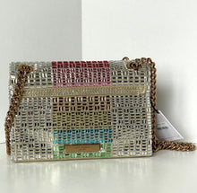 Load image into Gallery viewer, Multicolored beaded handbag on a white surface with a white background