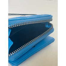 Load image into Gallery viewer, Kurt Geiger Small Flap Wallet on Chunky Chain Crossbody Blue Leather