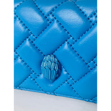 Load image into Gallery viewer, Kurt Geiger Small Flap Wallet on Chunky Chain Crossbody Blue Leather