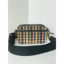 Load image into Gallery viewer, Kurt Geiger Small Kensington Gold Textile Camera Bag Crystal Eagle Crossbody